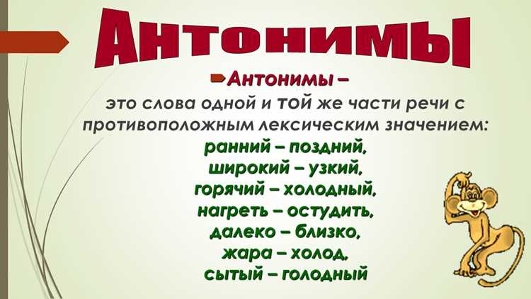 Происхождение и значение антонимов