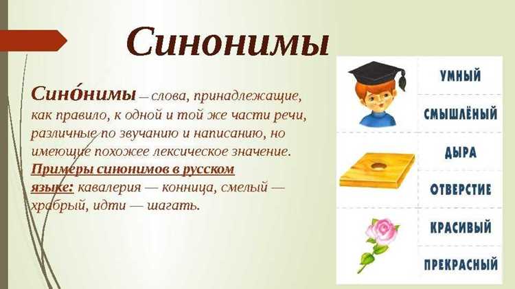Определение синонимов и их классификация