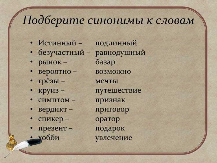 Изучение синонимов через синонимические ряды