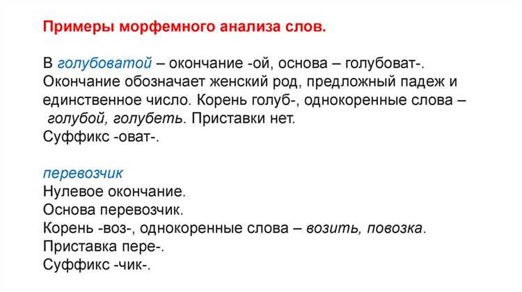 Практические упражнения на изучение морфем