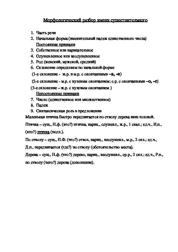Грамматические характеристики конструкции