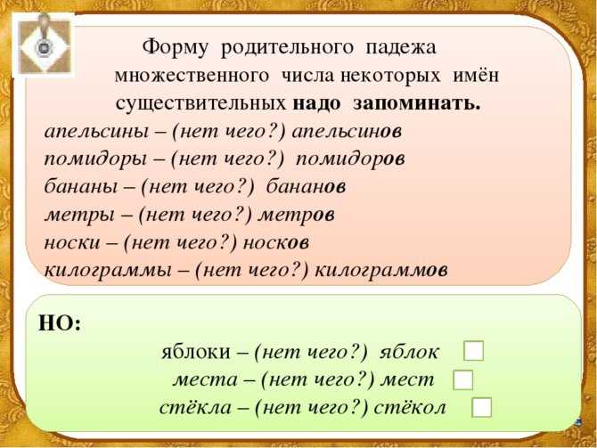 Ошибки при использовании форм в родительном падеже