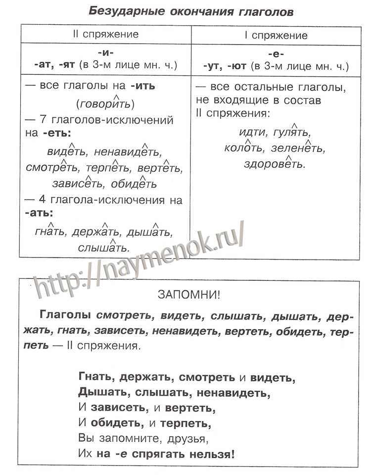 Особенности глагольного спряжения в прошедшем