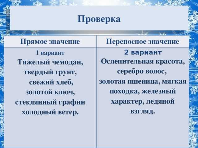 Как определить переносное толкование