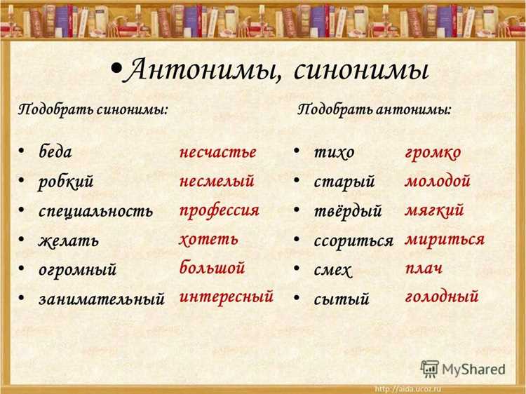 Синонимы для различных контекстов